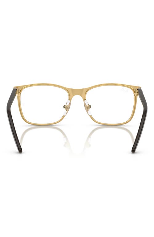 Shop Ray Ban Ray-ban Kids' 48mm Small Square Optical Glasses In Gold Brown