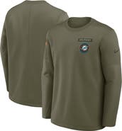 Nike Men's Nike Olive Miami Dolphins 2025 Salute to Service Sideline Coaches Therma-FIT Long Sleeve Shirt