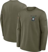 Nike Men's Nike Olive Miami Dolphins 2025 Salute to Service Sideline Coaches Therma-FIT Long Sleeve Shirt