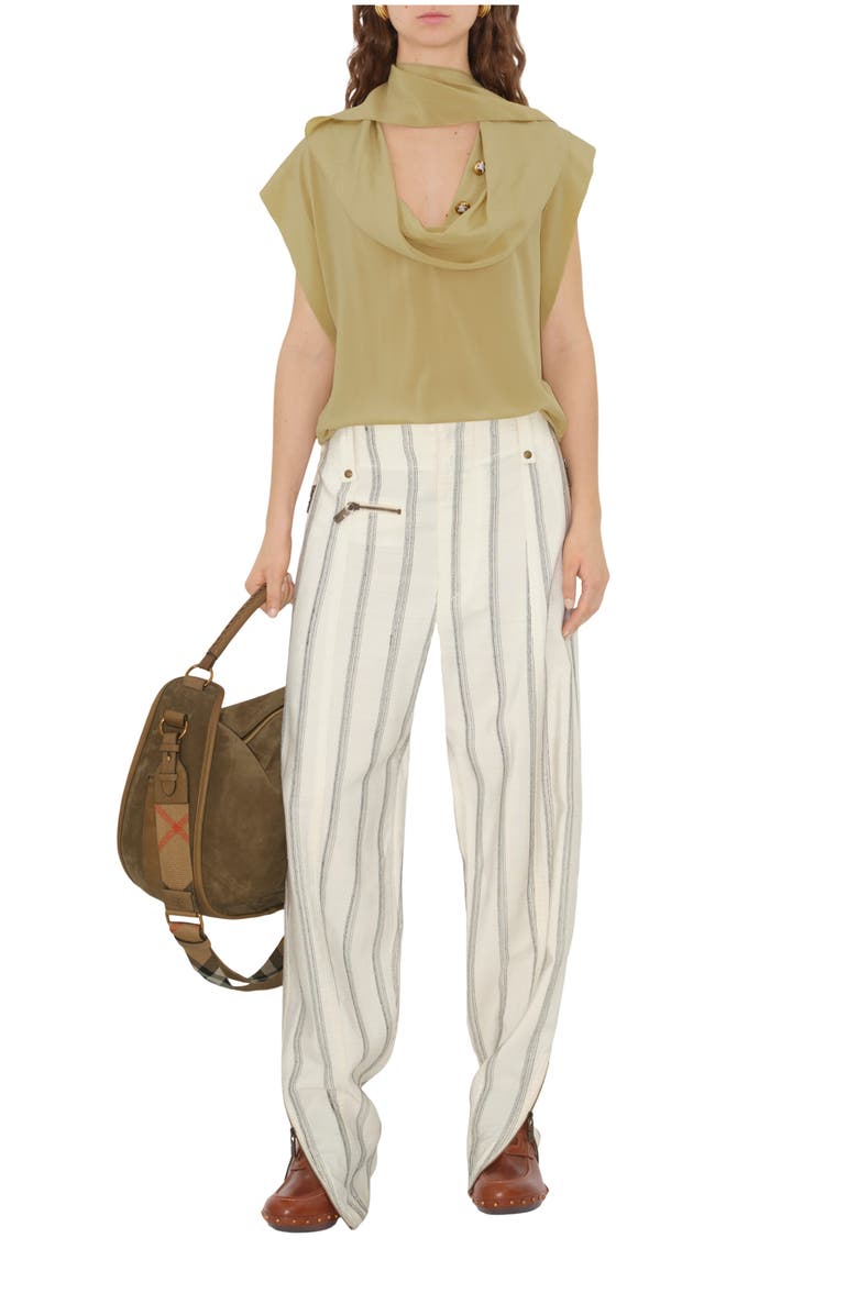 Burberry Silk Scarf Top, Main, color, Hemlock