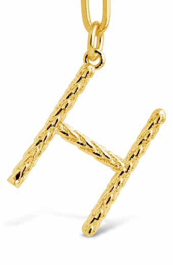 STERLING FOREVER Rhodium Plated Braided Initial Pendant Necklace