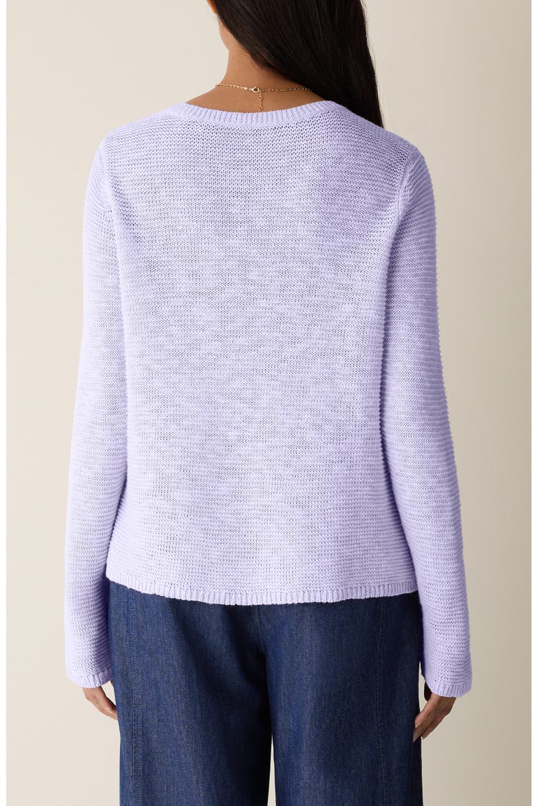 Textured Crewneck Organic Linen & Cotton Sweater, Alternate, color, LFRST