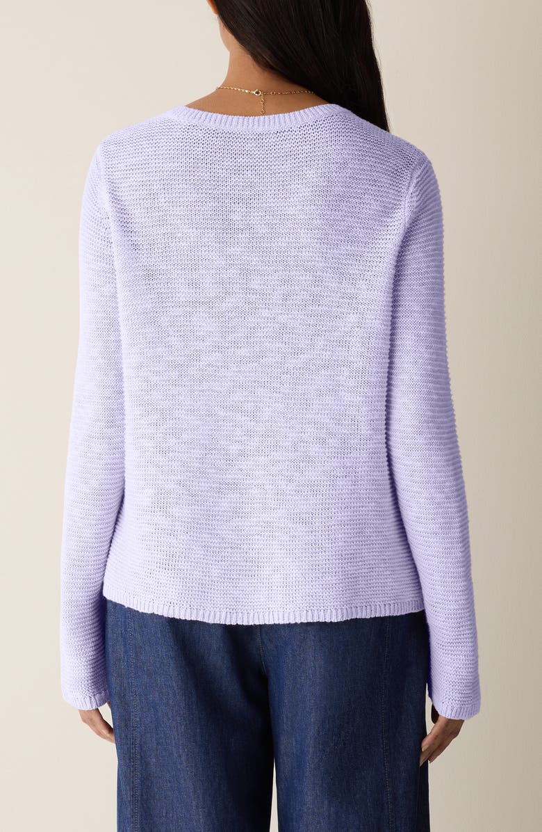 Eileen Fisher Textured Crewneck Organic Linen & Cotton Sweater, Alternate, color, Lfrst