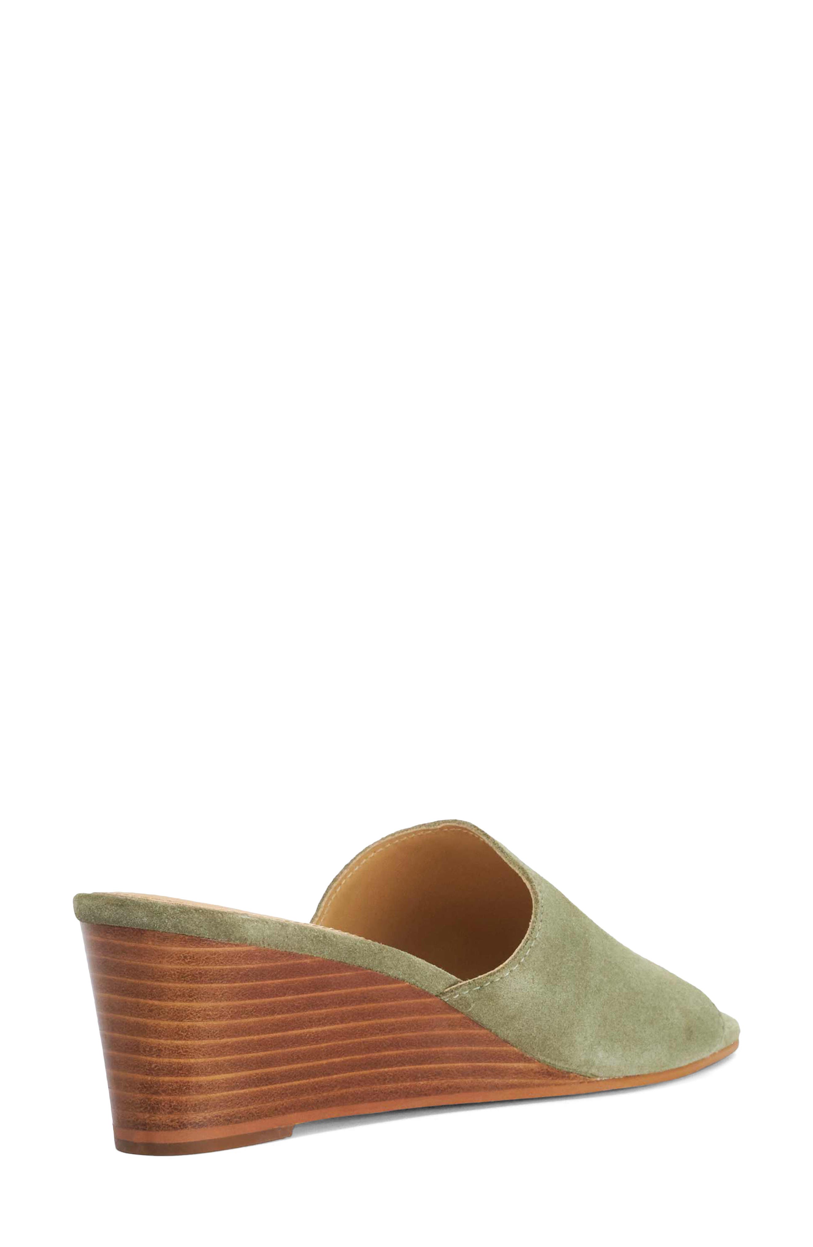 Kaydee Wedge Slide Sandal, Alternate, color, SAGE SUEDE