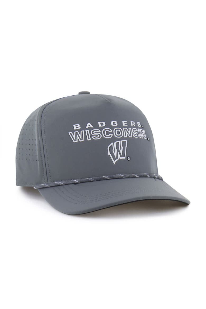 Men's '47  Gray Wisconsin Badgers Forward Vent Hitch Rope Adjustable Hat, Alternate, color, Gray