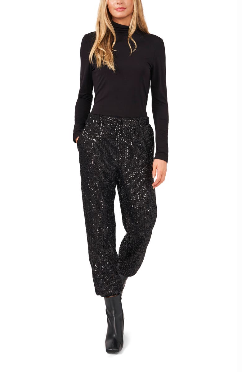 Vince Camuto Sequin Pull-On Joggers, Alternate, color, 