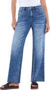 HINT OF BLU Nora Raw Hem Relaxed Wide Leg Jeans