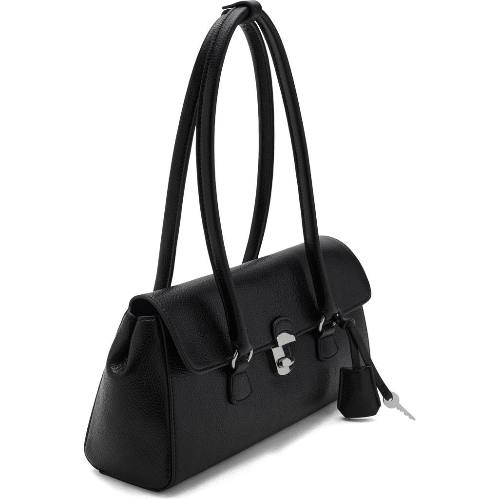 Mango City Faux Leather Shoulder Bag In Black