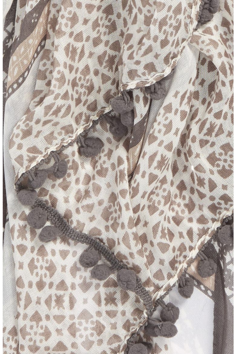 Mini Mosaic Print Oblong Scarf, Alternate, color, TAN COMBO