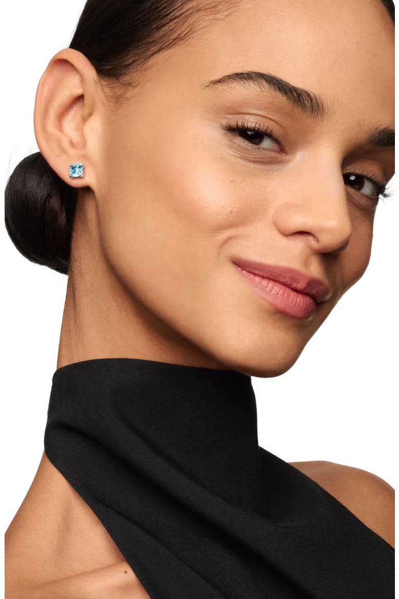 Chatelaine® Stud Earrings, 6mm, Alternate, color, BLUE TOPAZ