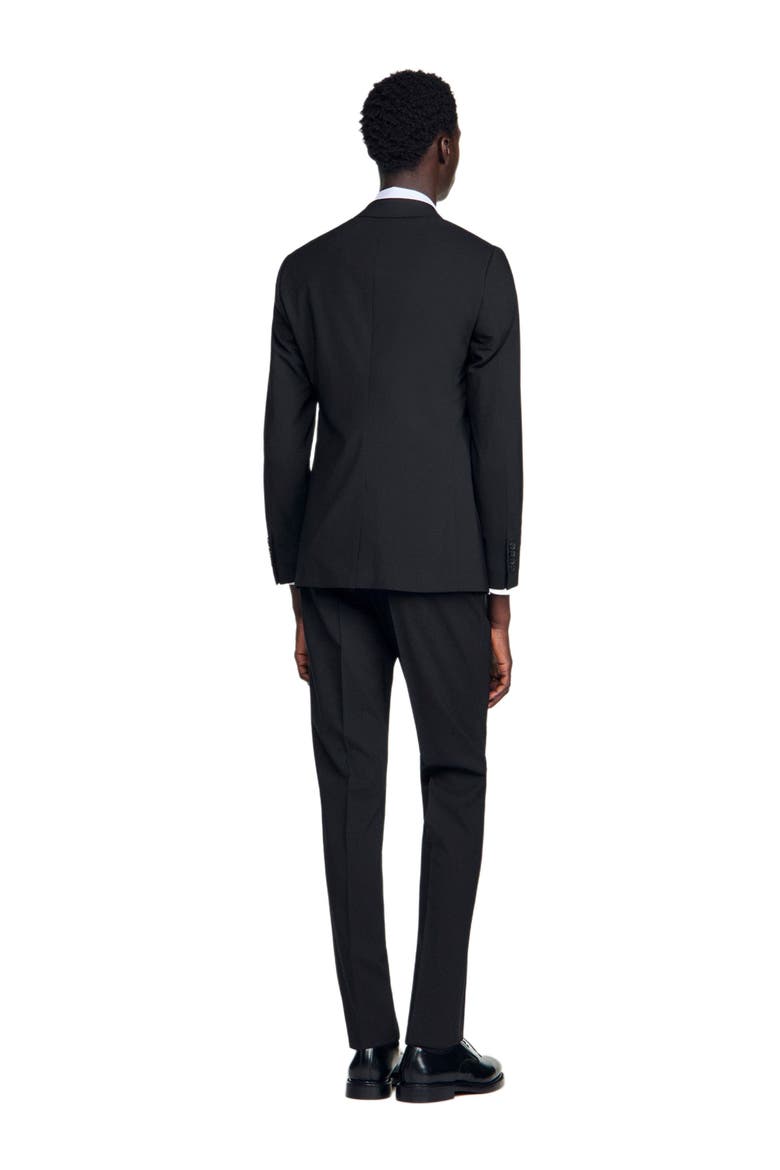 Virgin wool suit jacket, Alternate, color, Black