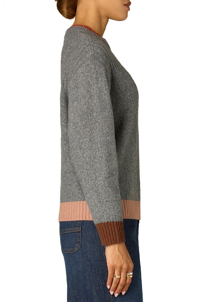 Crewneck Rib Sweater, Alternate, color, CHARCOAL