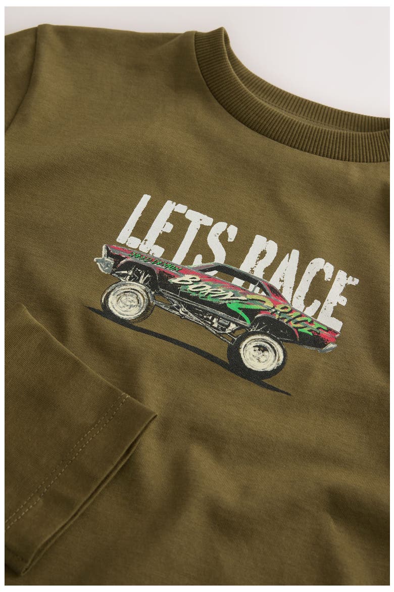 Kids' Let's Race Cotton Graphic T-Shirt, Alternate, color, GREEN MULTI