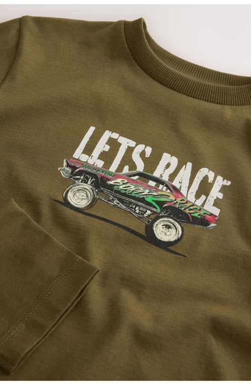 Next Kids' Let's Race Cotton Graphic T-shirt In Gray