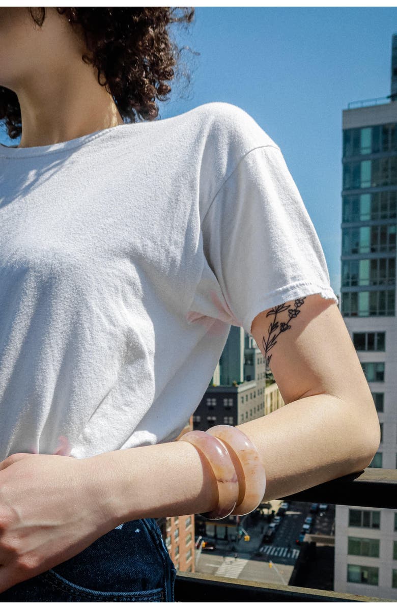 seree Playground Marble Jade Stone Bangle, Alternate, color, Sand