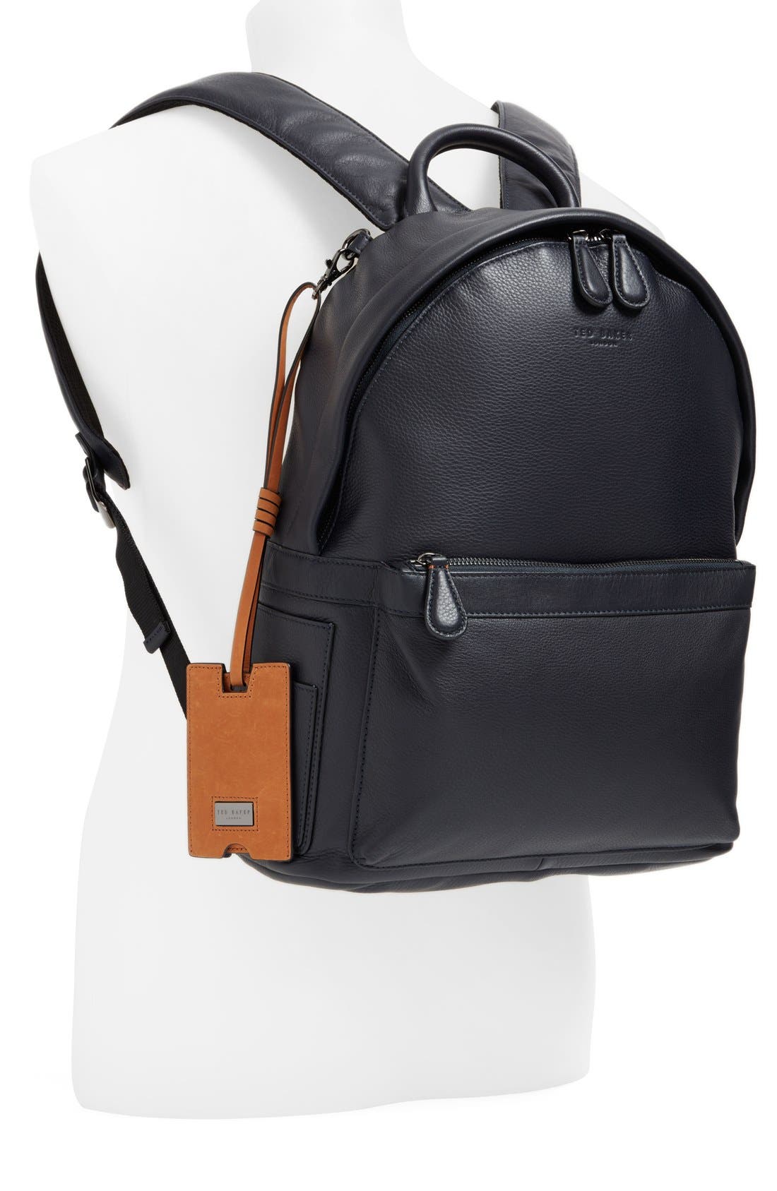 Ted Baker London 'Dollar' Leather Backpack, Alternate, color, 