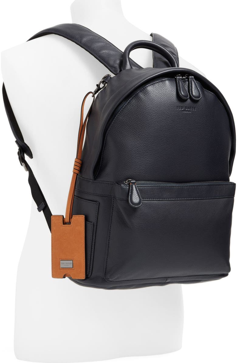Ted Baker London 'Dollar' Leather Backpack, Alternate, color,