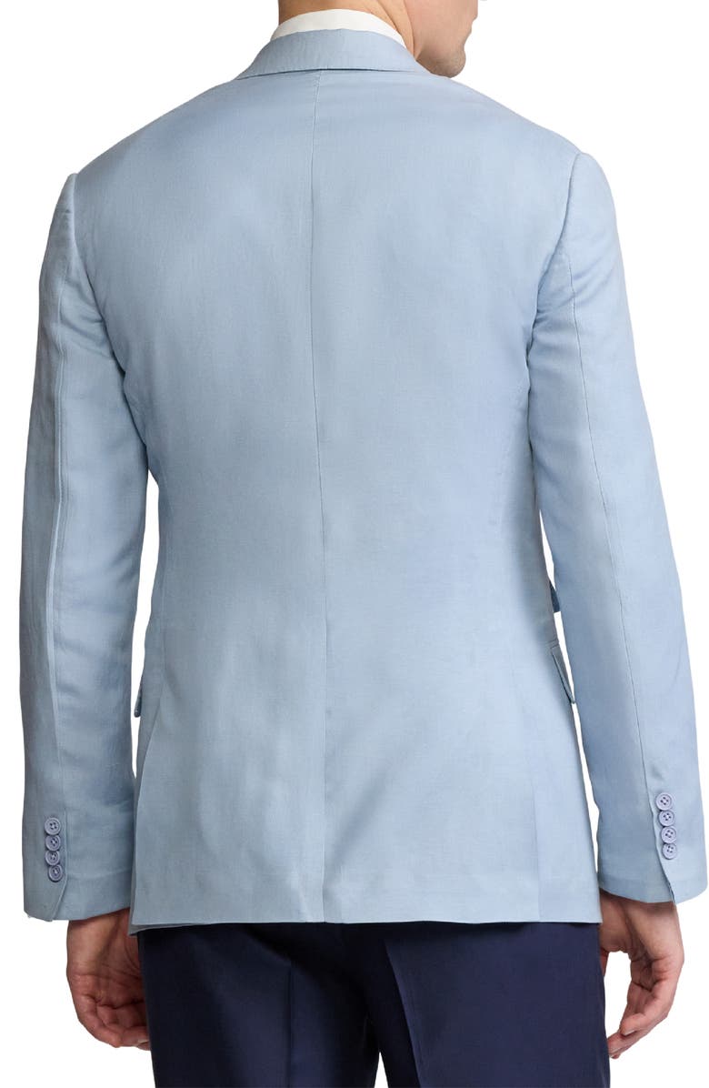 Ralph Lauren Purple Label Single Breasted Silk & Linen Canvas Sport Coat, Alternate, color, Chambray Blue