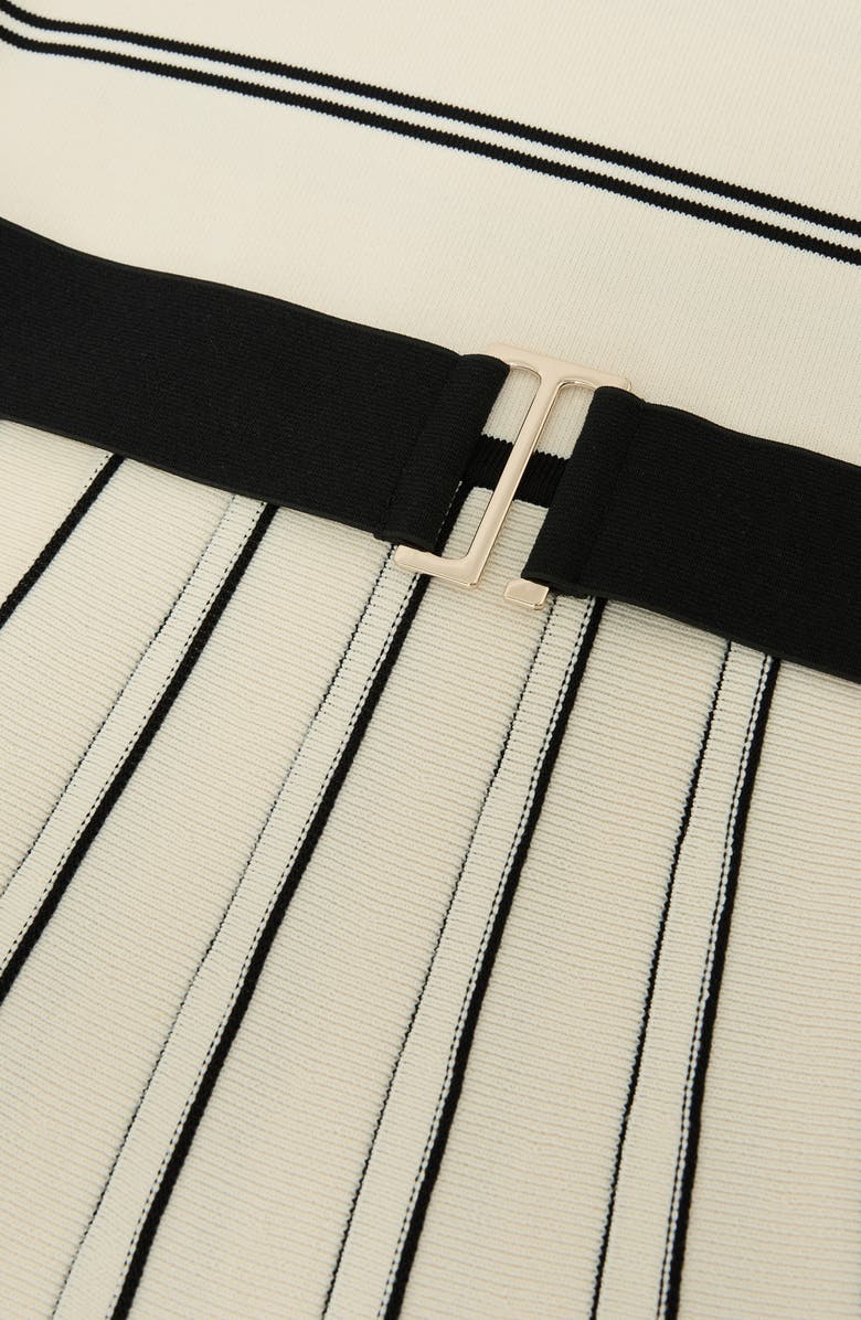 Reiss Mallory Sleeveless Stripe Knit Midi Dress, Alternate, color, Ivory/ Black