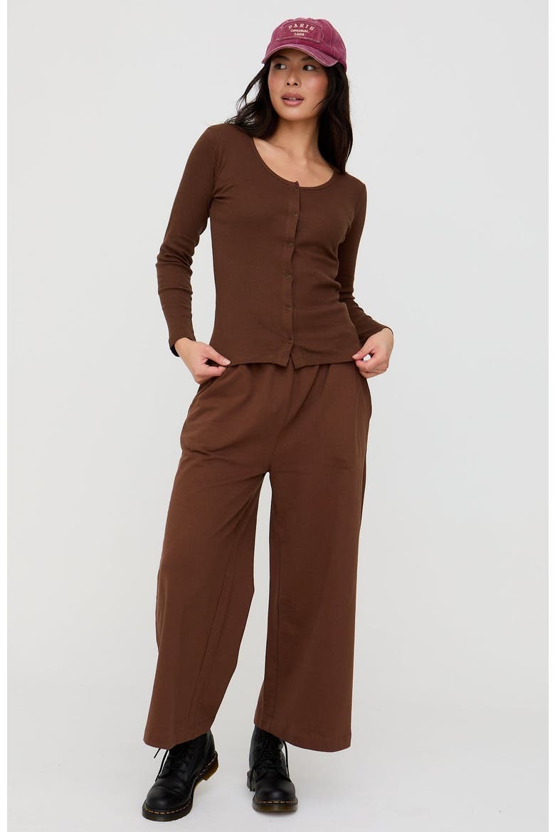 Organic Cotton Nora Long Sleeve Top, Alternate, color, Brown