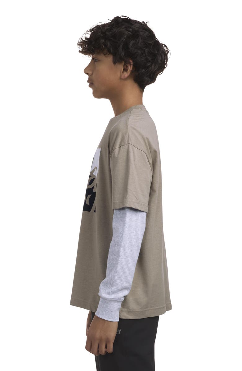 Hurley Kids' Graphic Print Long Sleeve Twofer T-Shirt, Alternate, color, 