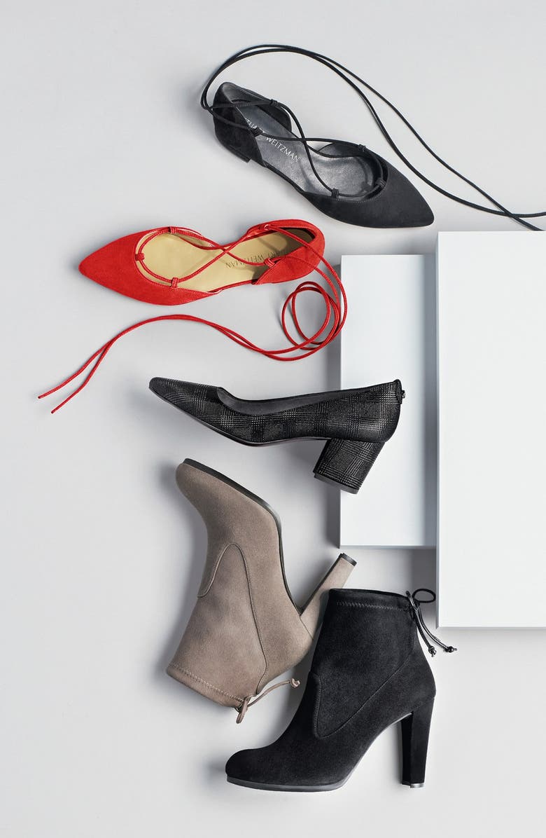 Stuart Weitzman 'Tyler' Wraparound Lace Flat, Main, color,