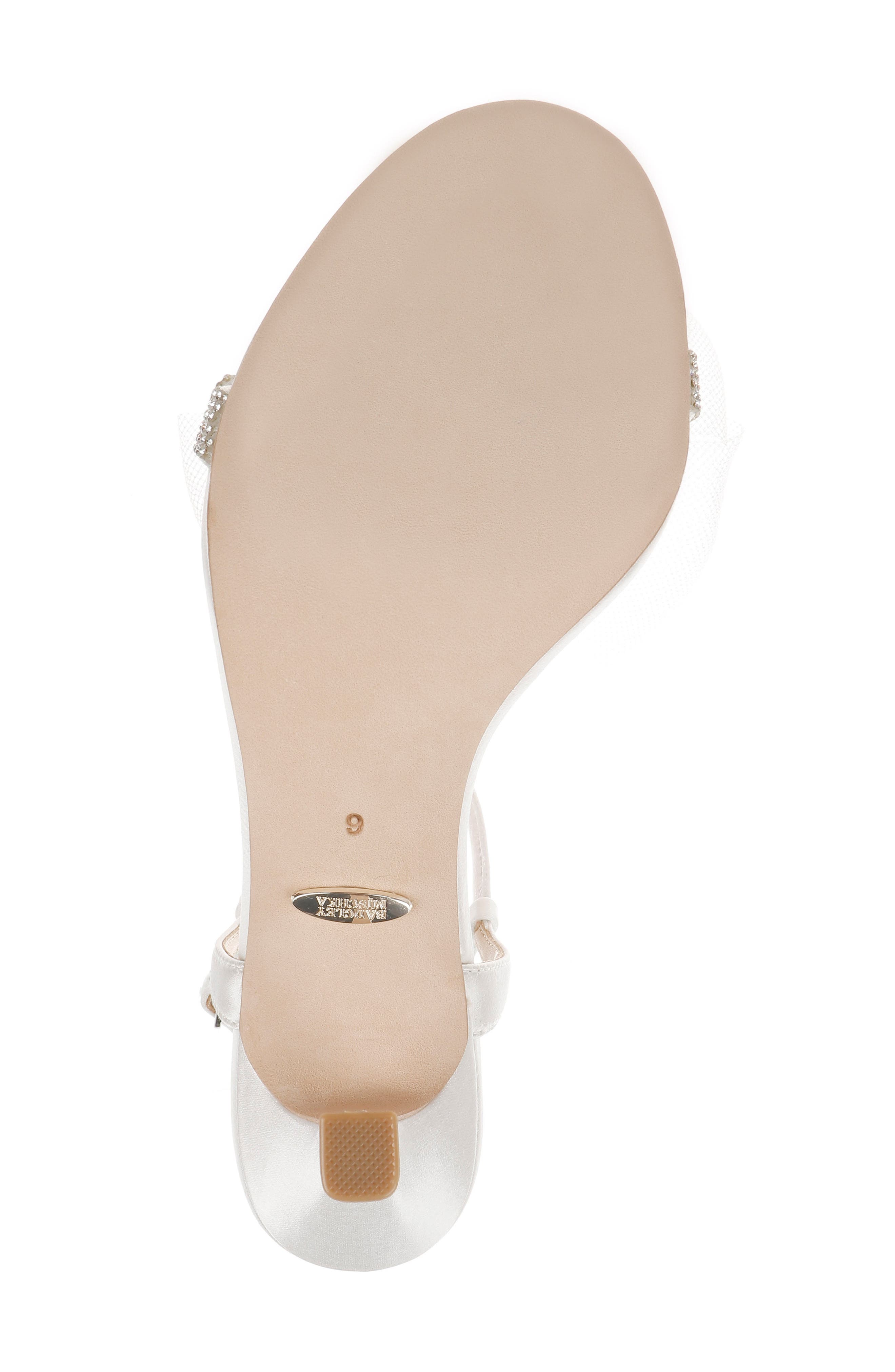 Janie Embellished Tulle Sandal, Alternate, color, SOFT WHITE SATIN