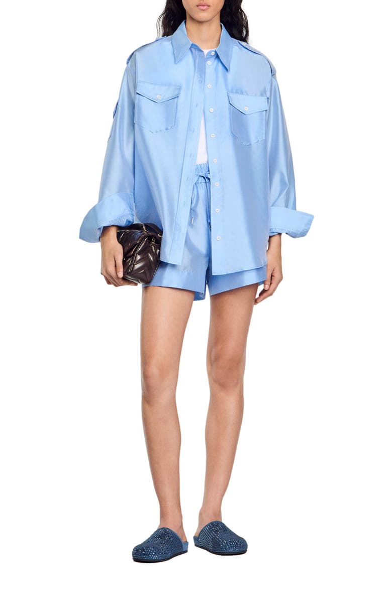 SANDRO Loose-fit satin shirt, Alternate, color, 