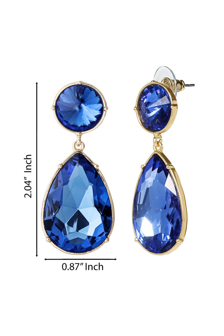 Blue Teardrop Statement Earrings, Alternate, color, Blue