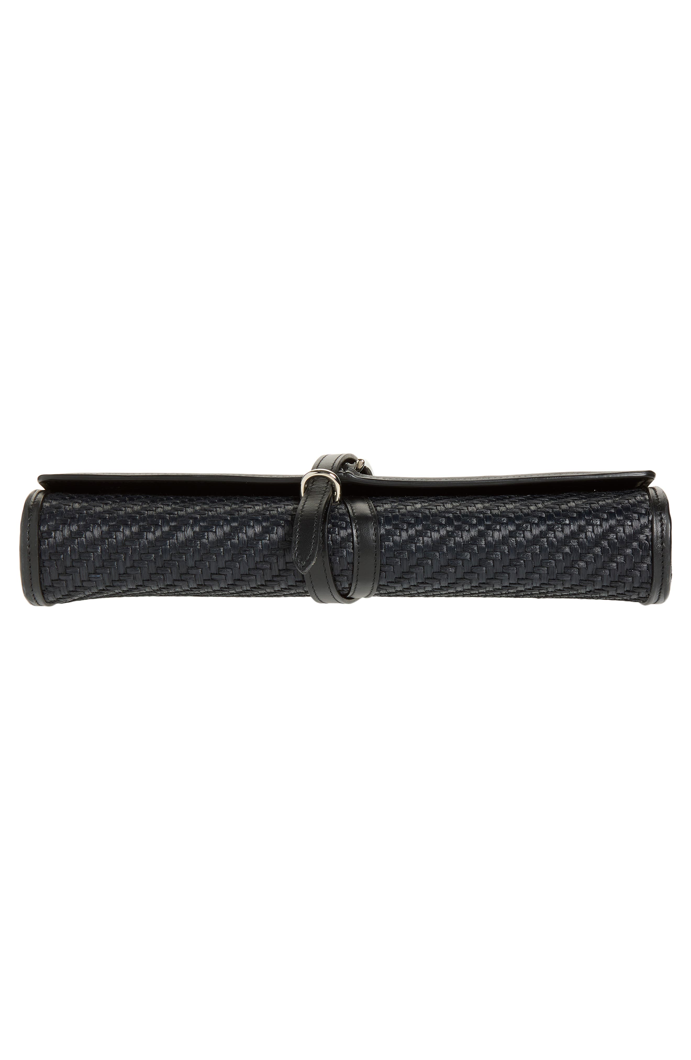 LIFFNER Belted Raffia Clutch, Alternate, color, Black
