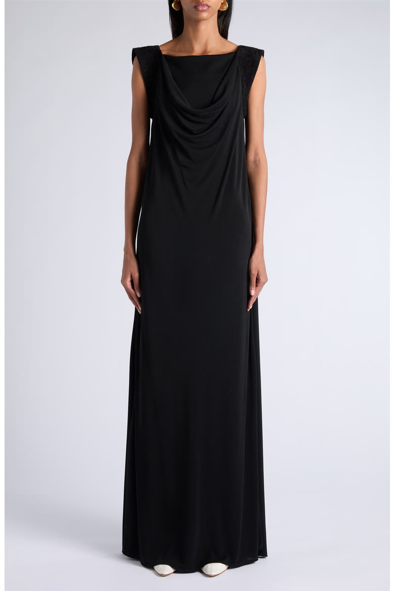 Crepe Viscose Jersey Dress, Main, color, 1010 DOUBLE BLACK