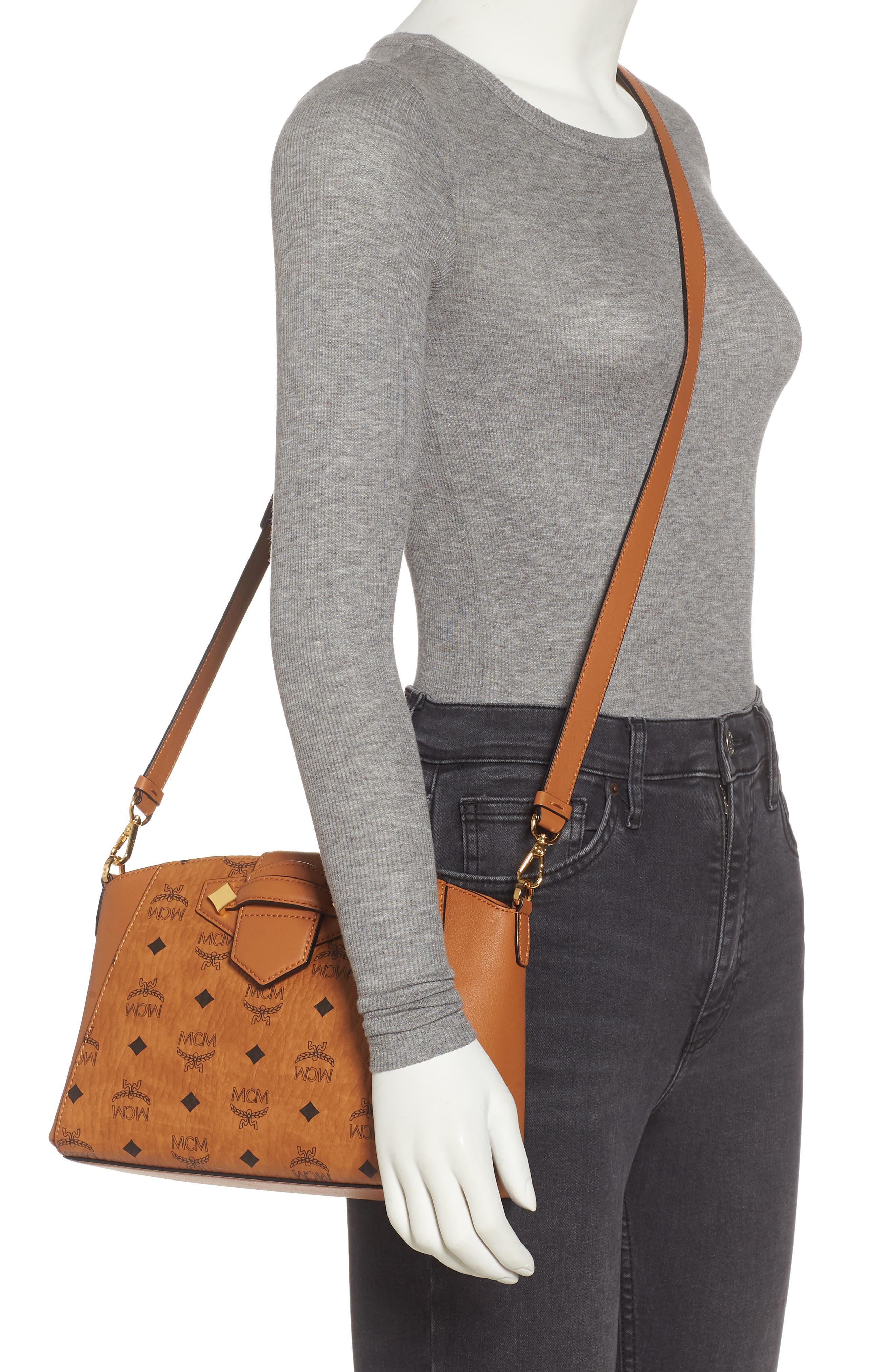 MCM Essential Visetos Coated Canvas Crossbody Bag, Alternate, color, 