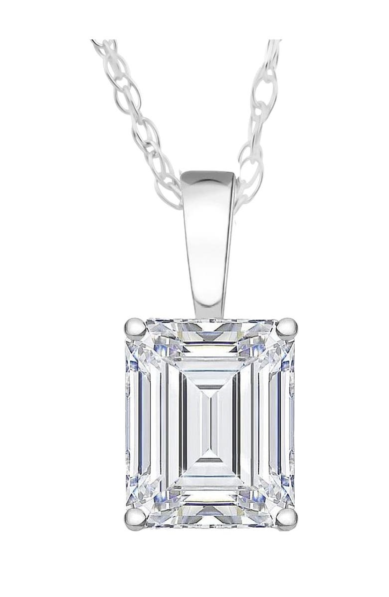 Bliss Diamond 1 Ct Emerald Diamond Solitaire Pendant 14k Gold Lab Grown, Main, color, 