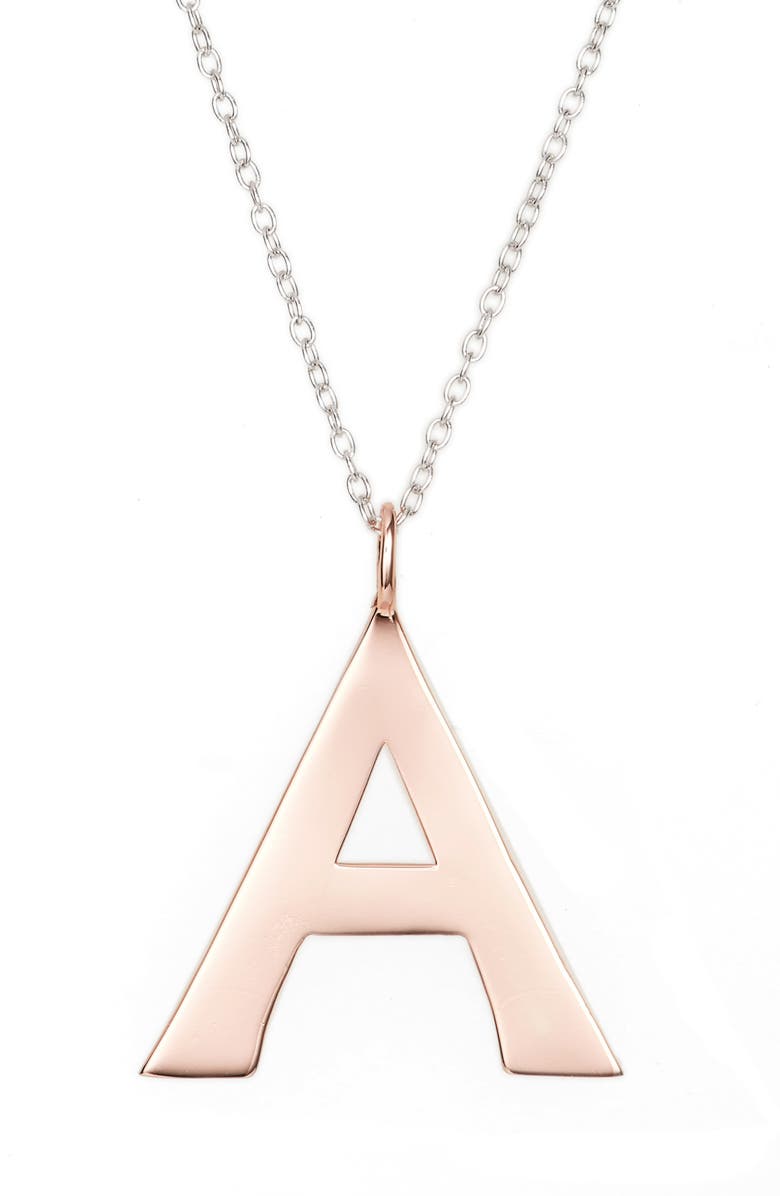 Argento Vivo Sterling Silver Argento Vivo Initial Pendant Necklace, Alternate, color,
