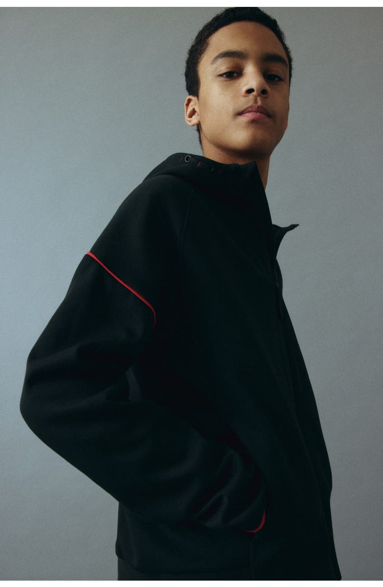 H&M Sports Zip-through Hoodie With Drymove, Alternate, color, Black