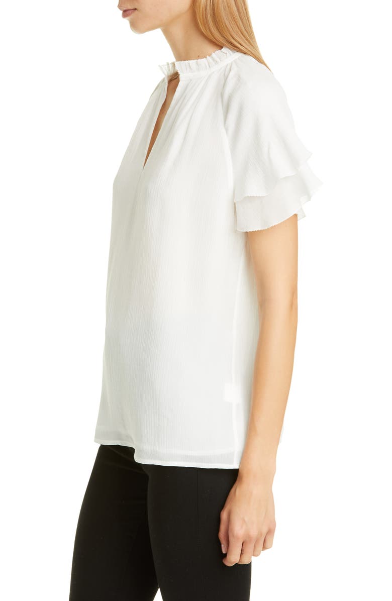 Nordstrom Signature Split Neck Silk Top, Alternate, color, 