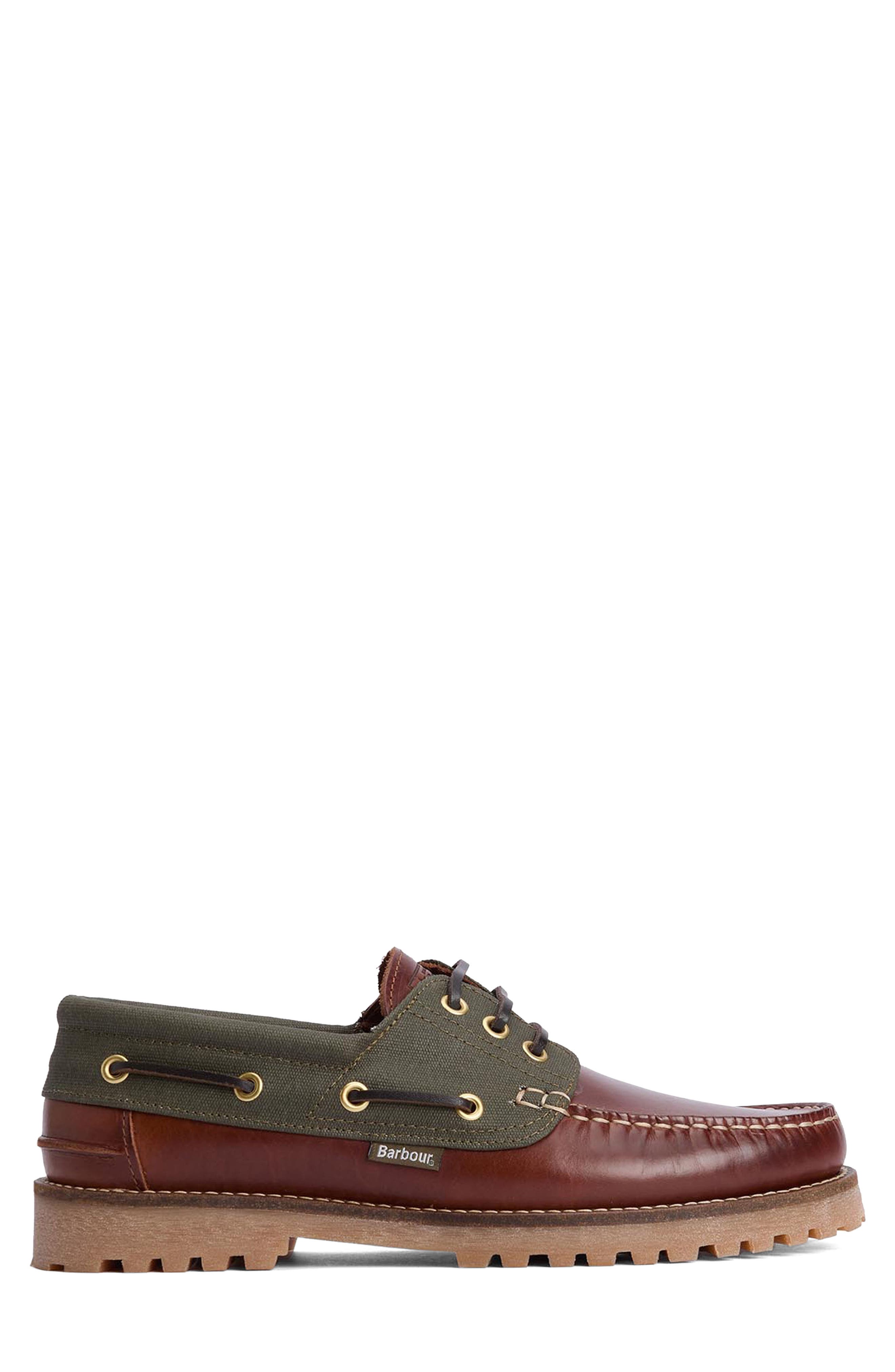 Barbour Deck Boat Shoe, Alternate, color, Mahogany