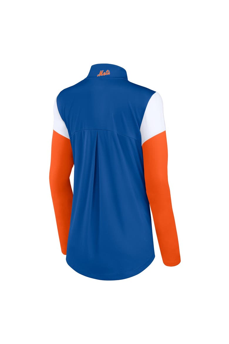 Women's Fanatics Branded Royal/Orange New York Mets Authentic Fleece Quarter-Zip Jacket, Alternate, color, Royal
