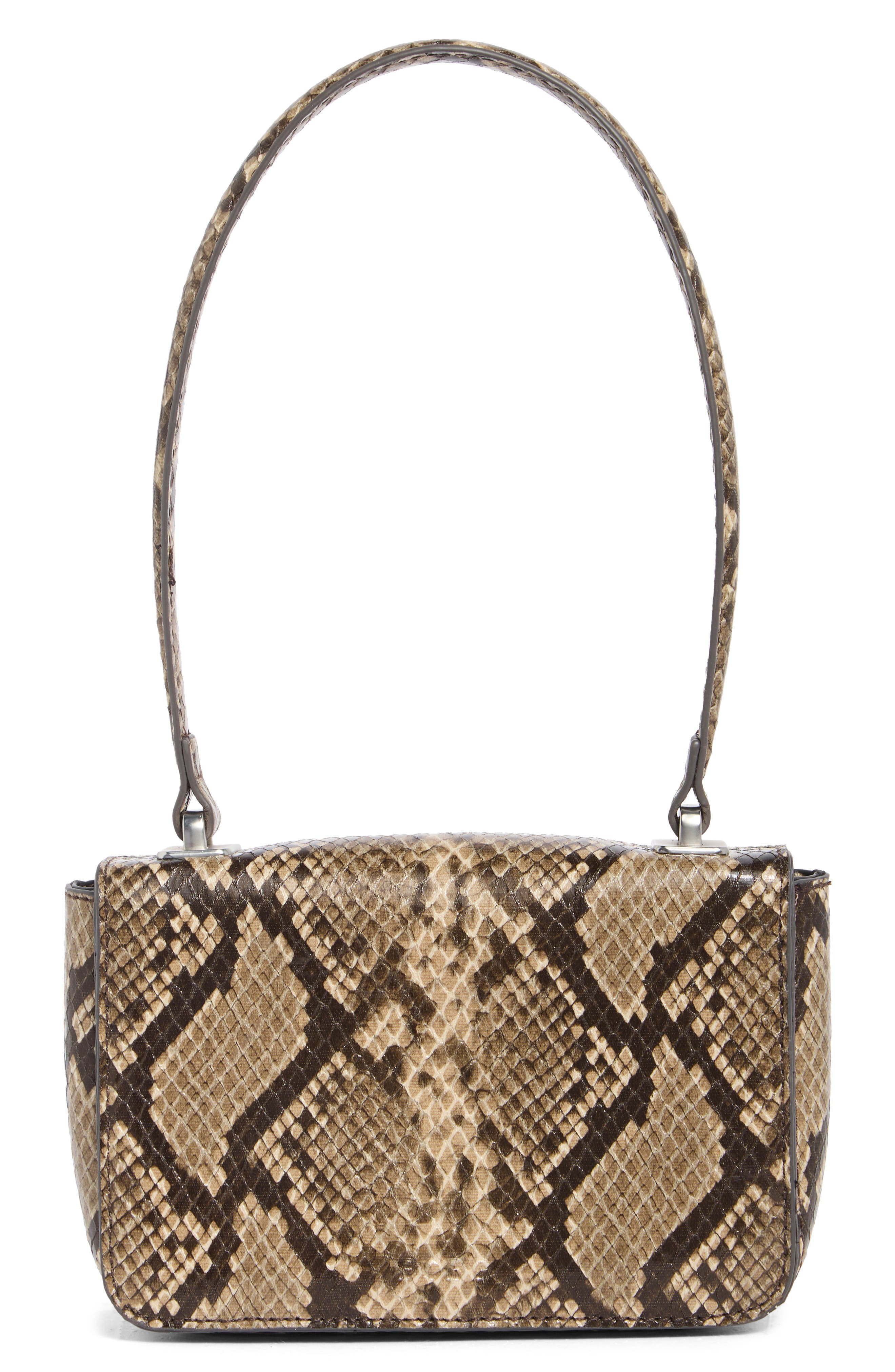 Square Saddle Faux Leather Shoulder Bag, Alternate, color, TAN