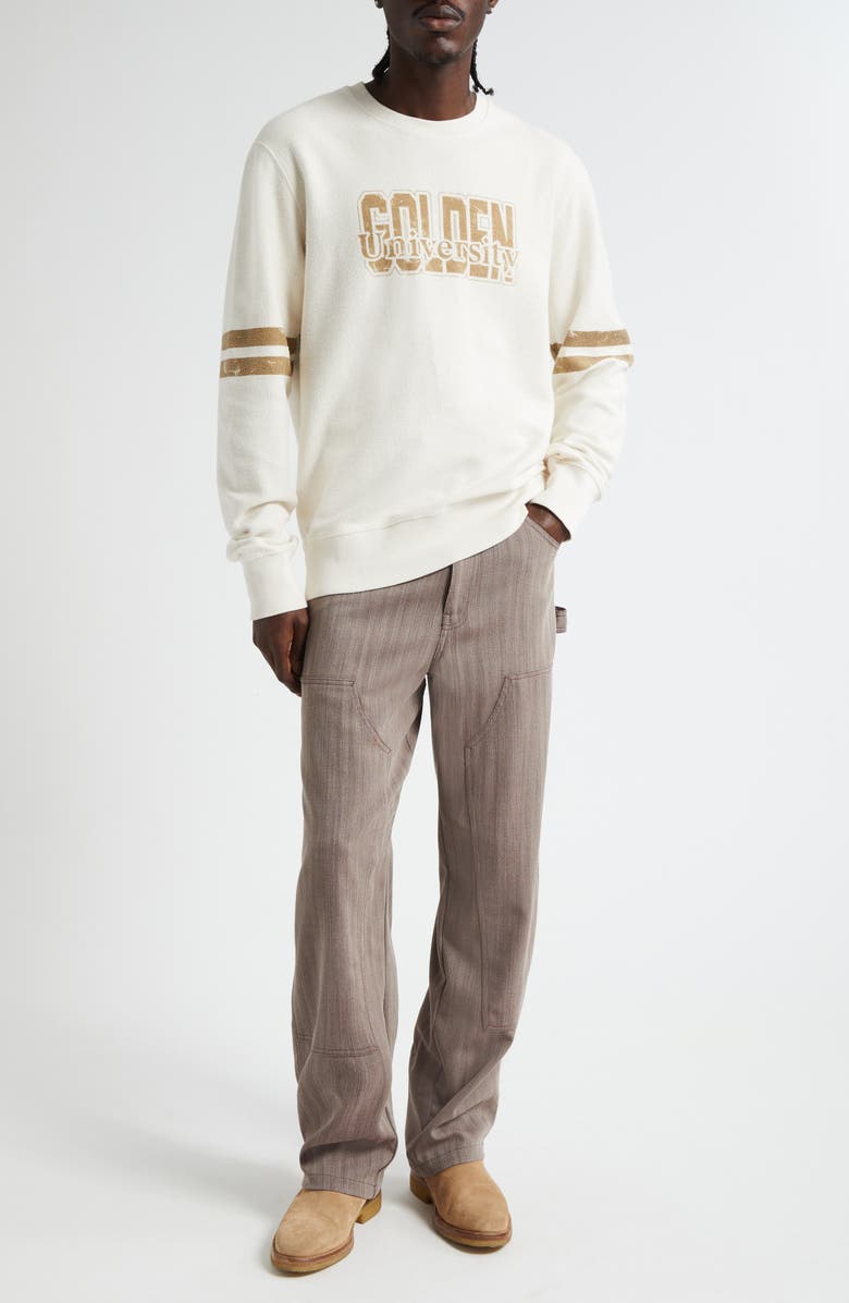 Golden Goose Journey Logo Graphic Crewneck Sweatshirt, Alternate, color, Artic Wolf