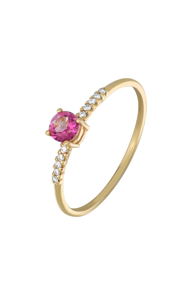 Bony Levy 18K Yellow Gold Diamond & Pink Topaz Ring - 0.15ct., Main, color,