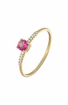 18K Yellow Gold Diamond & Pink Topaz Ring - 0.15ct. (Nordstrom Exclusive)