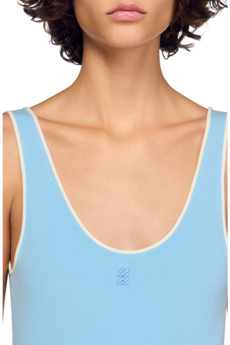 Knit bodysuit, Alternate, color, Sky blue