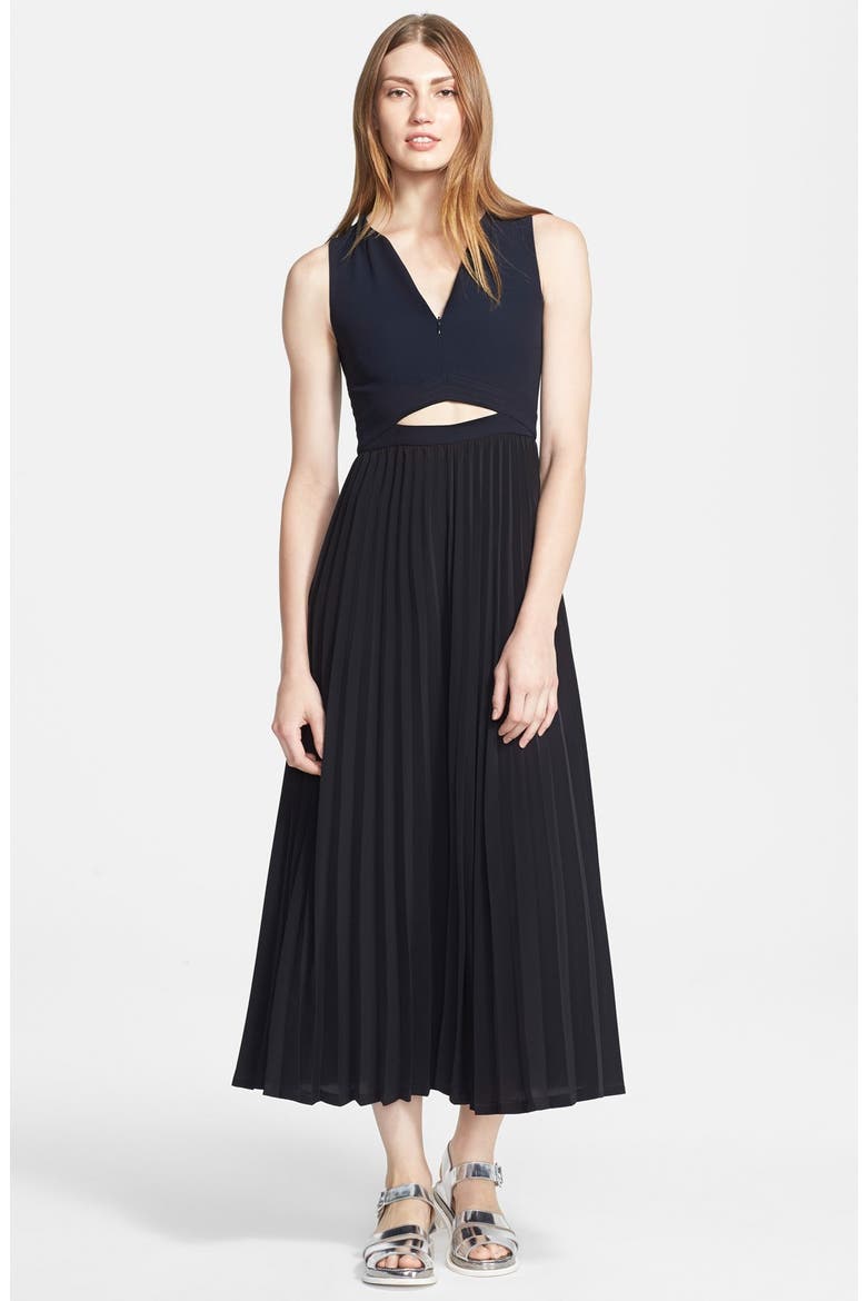 'Cornelia' Cutout Midi Dress, Main, color, NAVY/ BLACK