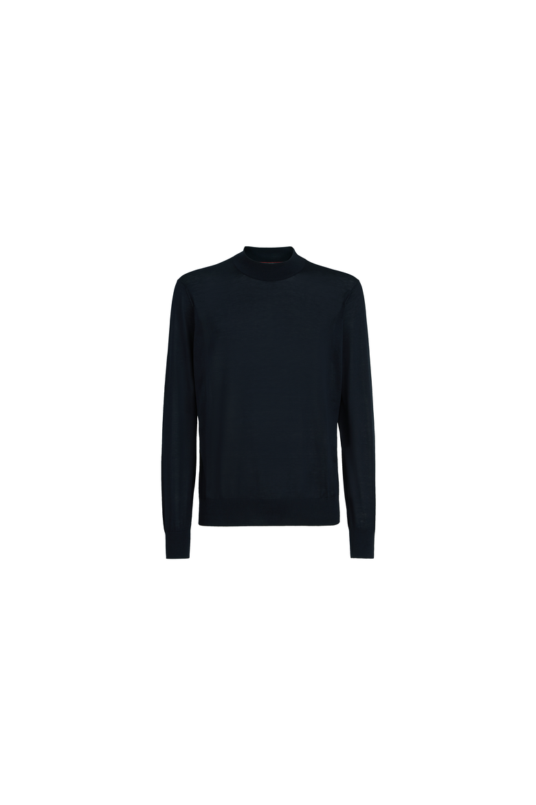 Silk and cotton lightweight sweater, Alternate, color, Navy Blue