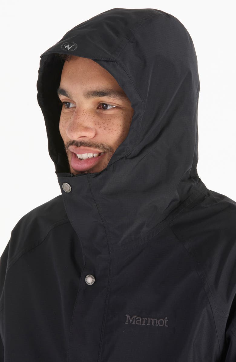 Marmot Cascade Waterproof Hooded Jacket, Alternate, color, Black