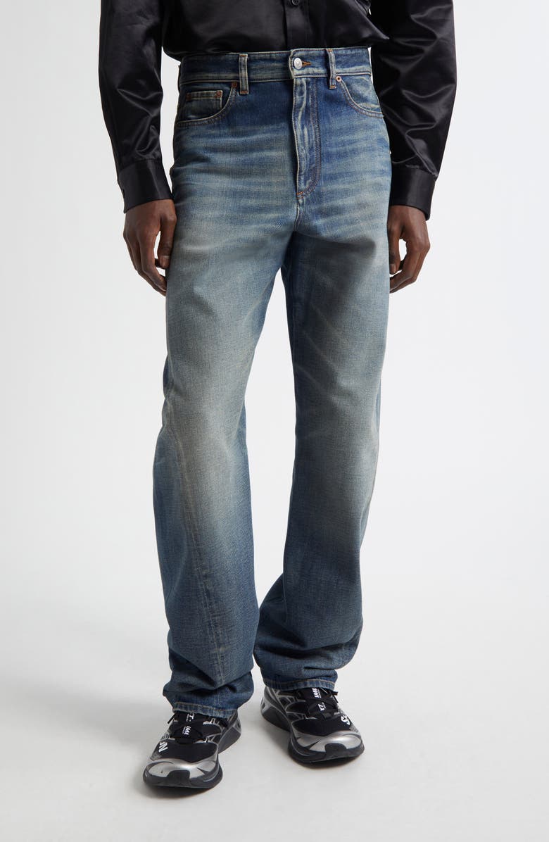 MM6 Maison Margiela Wide Leg Jeans, Main, color, Medium Blue