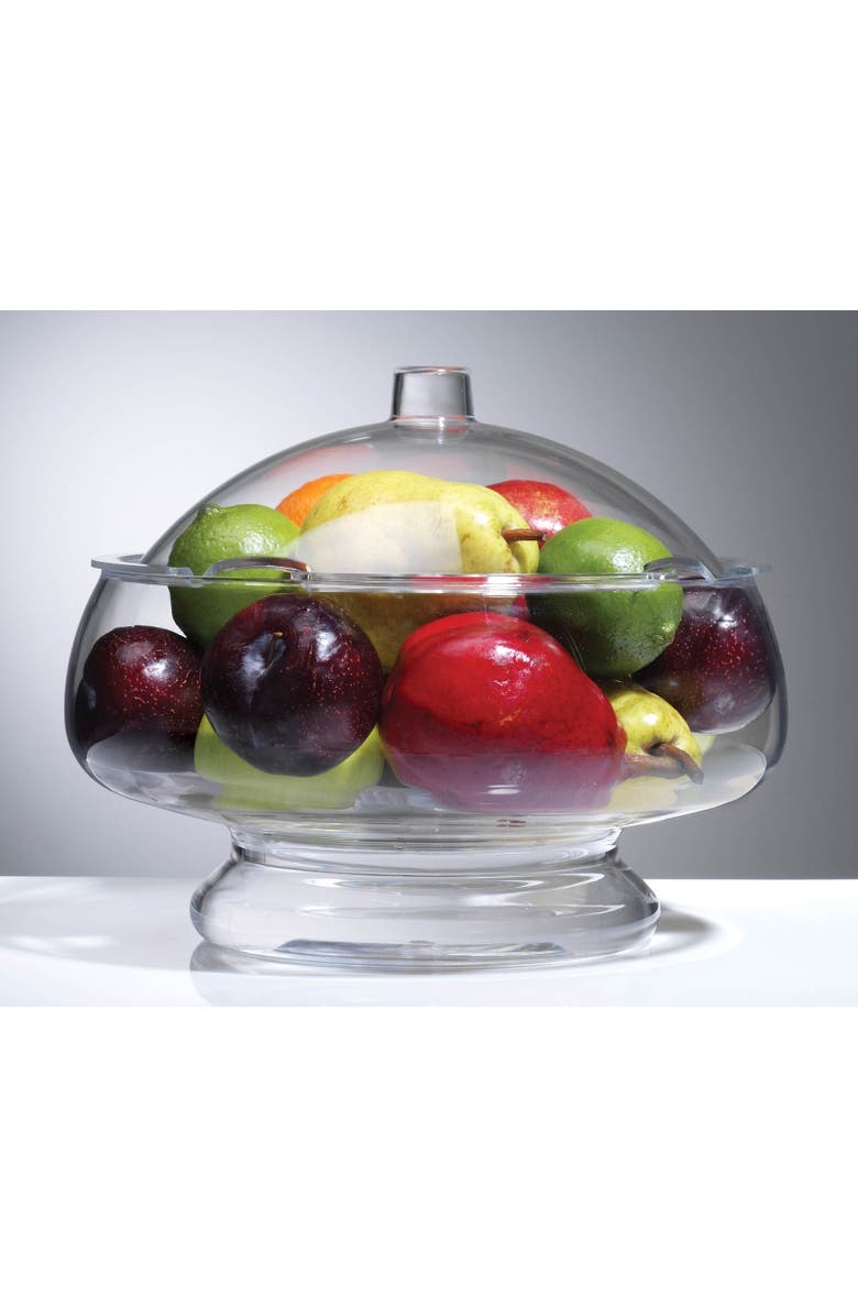 PRODYNE Salad On Ice Acrylic Salad Bowl & Servers with Dome Lid, Alternate, color, Clear