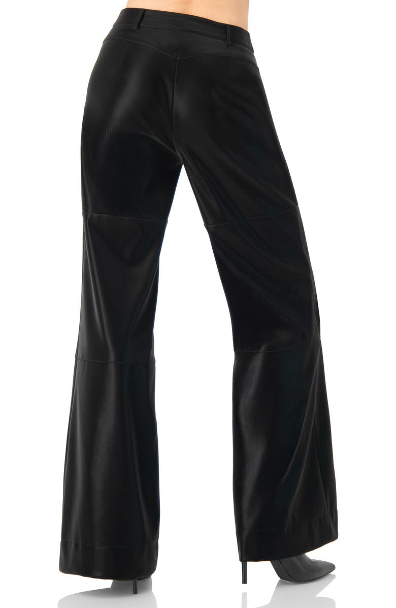 IVONNE High Shine Semi-Flared Trousers, Alternate, color, Black