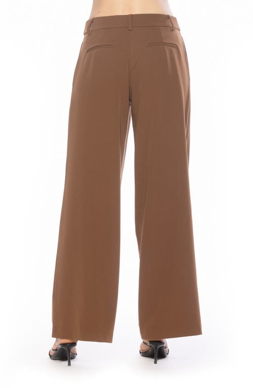 Alexia Admor Quinn Pleated Wide Leg Pants In Brown